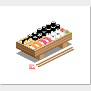 Isometric Pixel Art Sushi Posters and Art